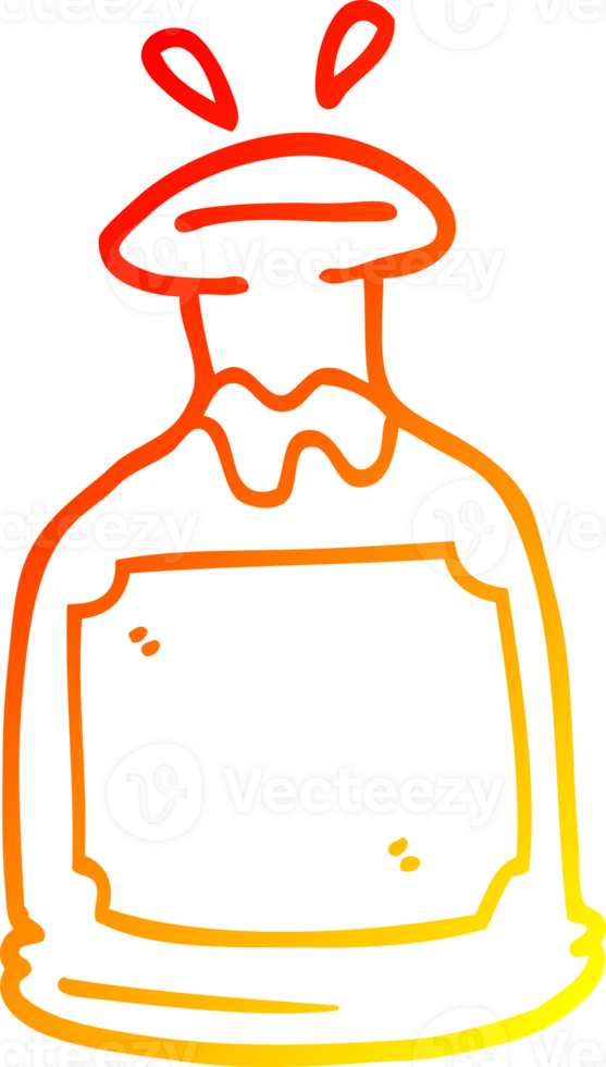 warm gradient line drawing of a cartoon whiskey decanter png