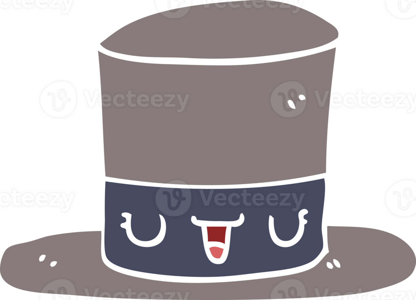 flat color style cartoon top hat png
