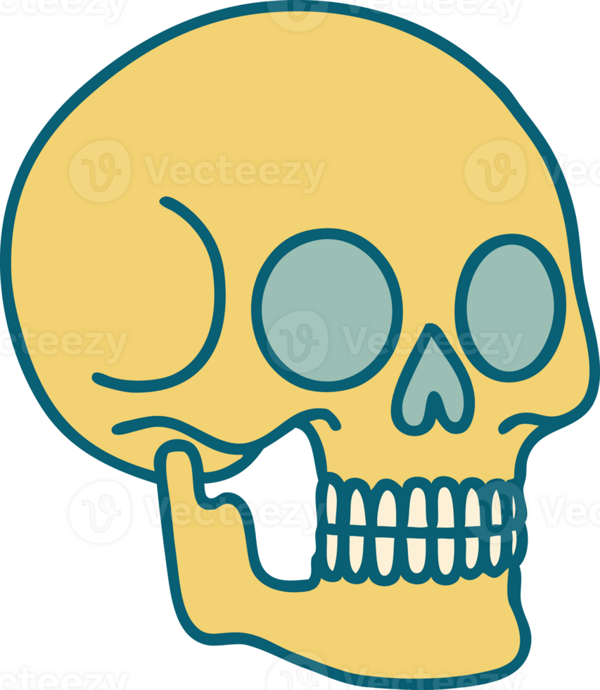 iconic tattoo style image of a skull png