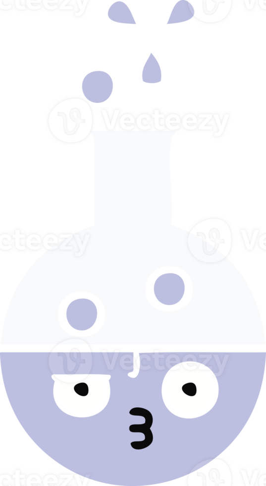 flat color retro cartoon of a test tube png