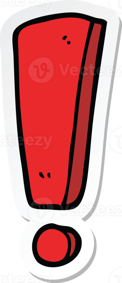 sticker of a cartoon exclamation mark png