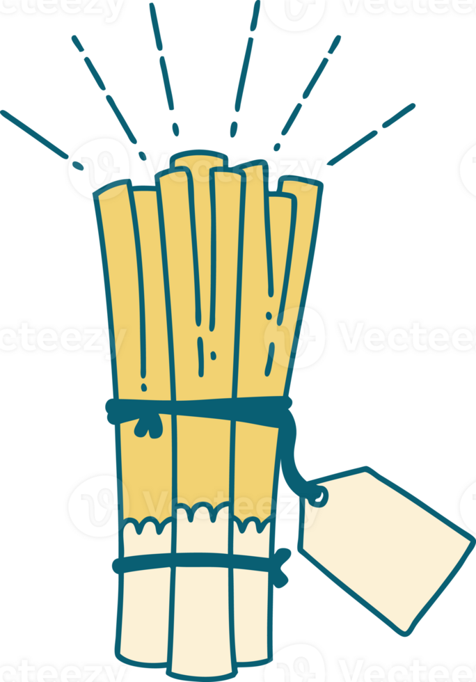 illustratie van een traditioneel tatoeëren stijl bundel van prei png