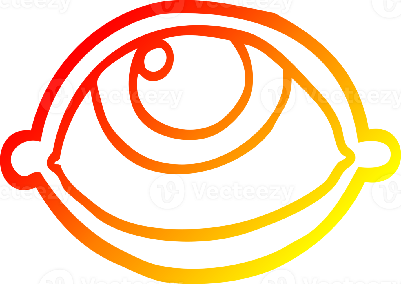 warm gradient line drawing of a cartoon all seeing eye png