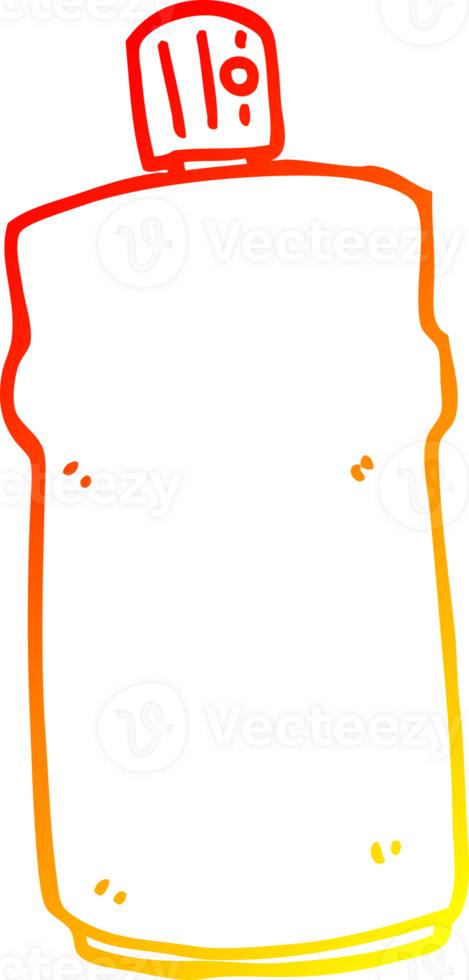 warm gradient line drawing of a cartoon spray can png