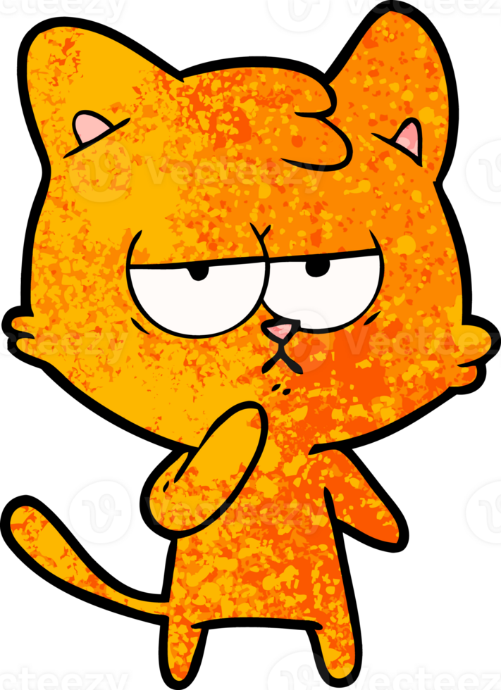 bored cartoon cat png