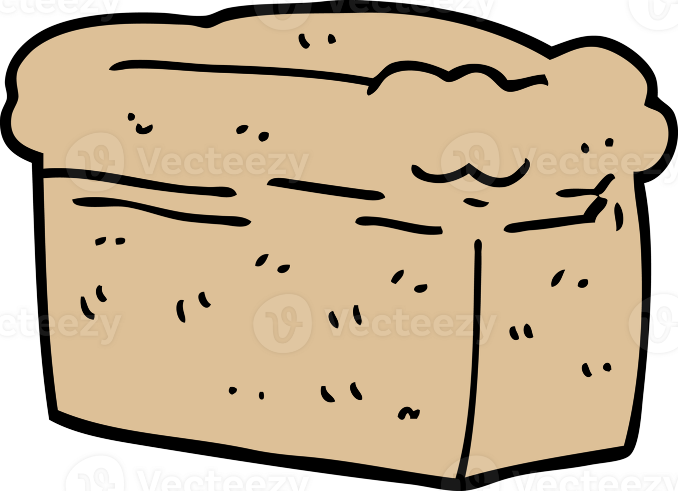cartoon doodle loaf of bread png