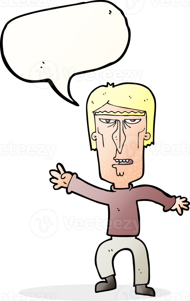 cartoon angry man waving warning with speech bubble png