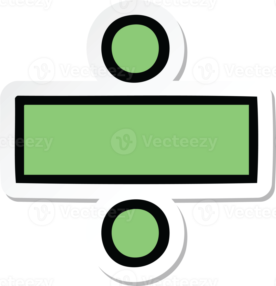 klistermärke av en söt tecknad divisionssymbol png