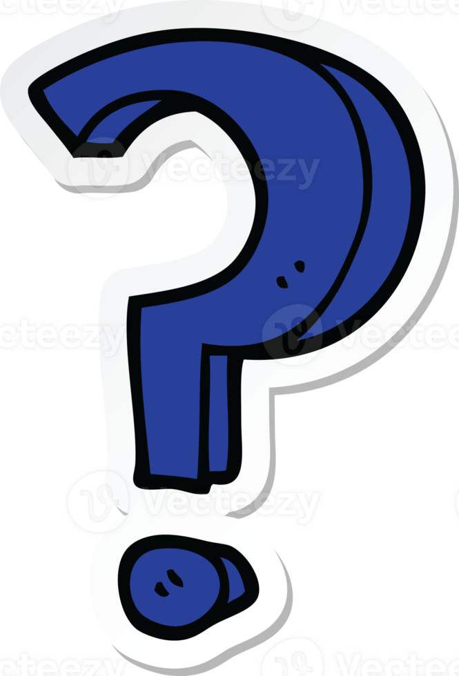 sticker of a cartoon question mark png
