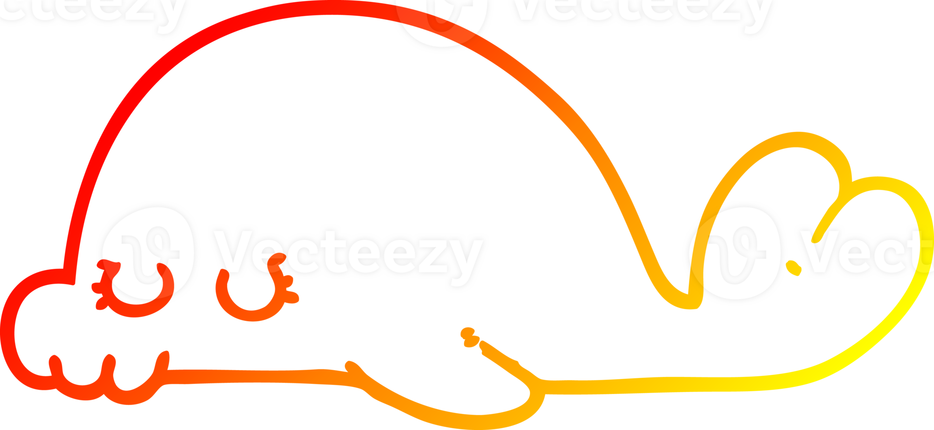 warm gradient line drawing of a cartoon seal png