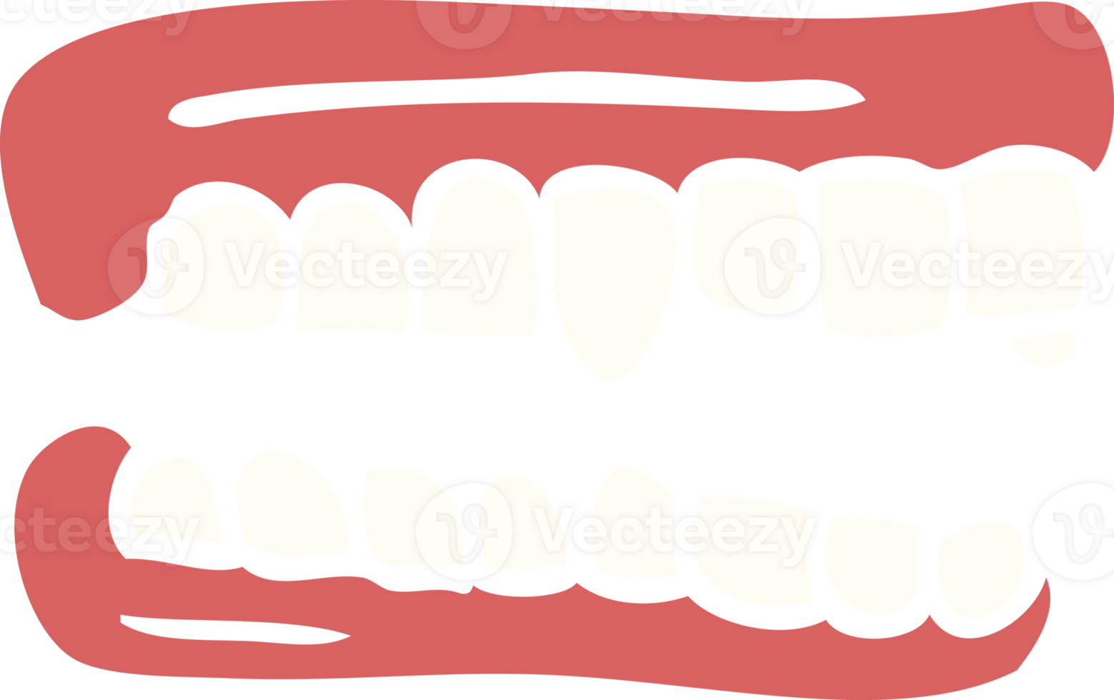 cartoon doodle false teeth png
