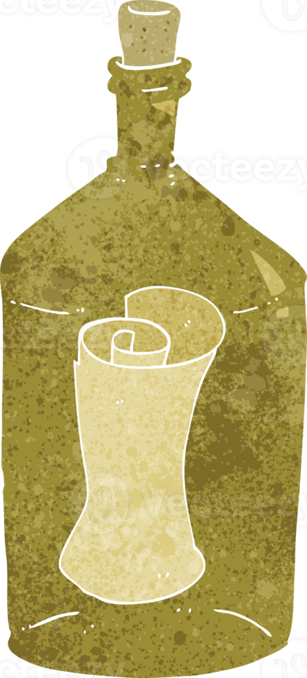 cartoon letter in bottle png