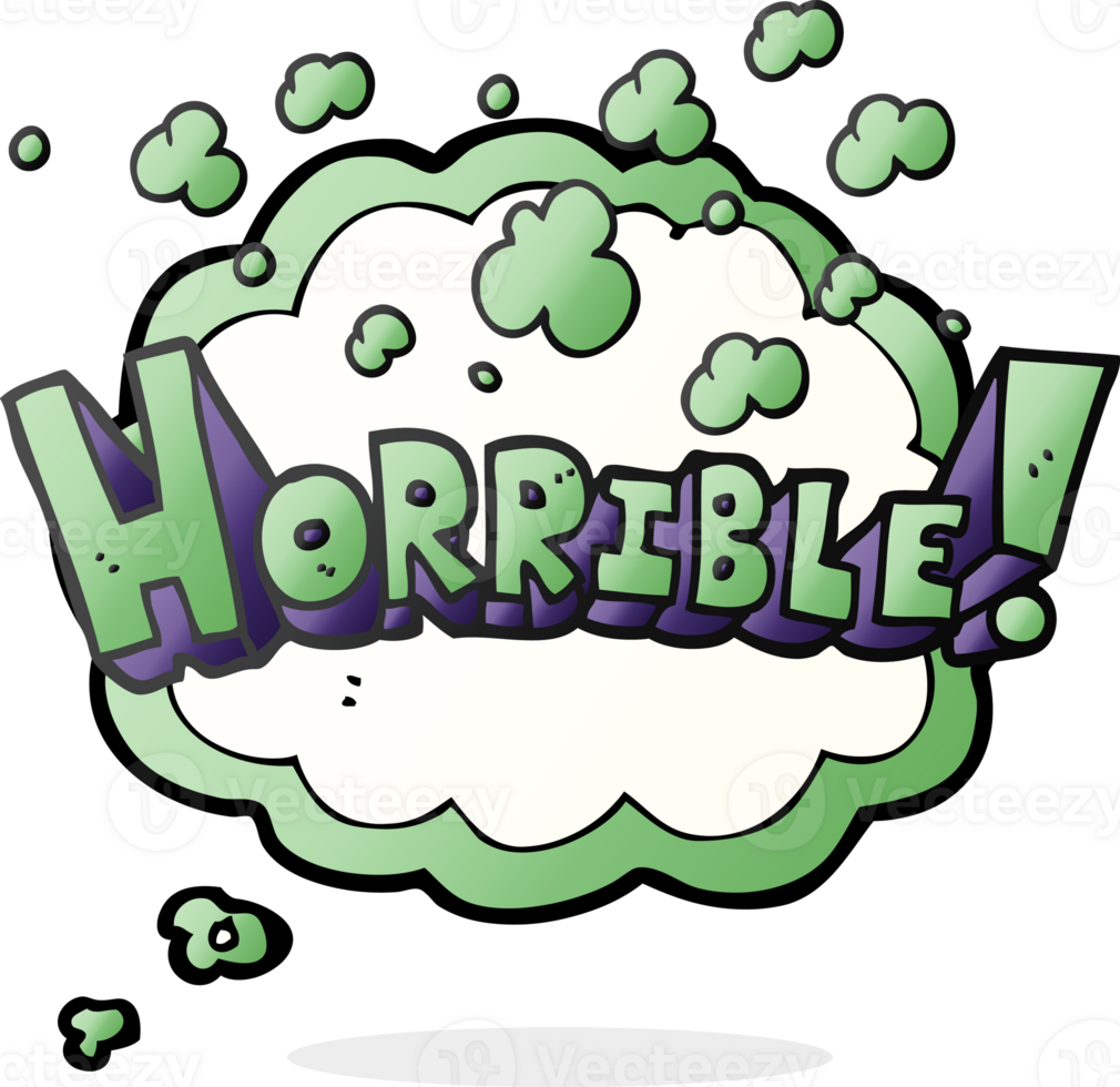 hand drawn thought bubble cartoon word horrible png