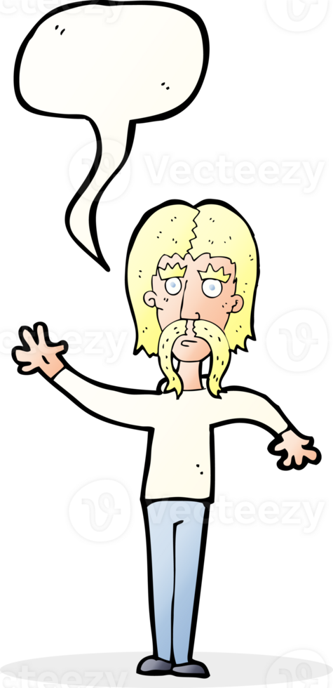 cartoon waving man with mustache with speech bubble png