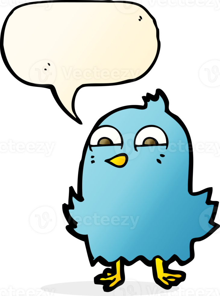 funny cartoon bird with thought bubble png