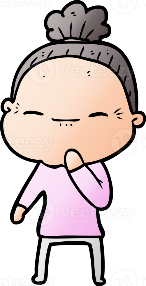 cartoon peaceful old woman png