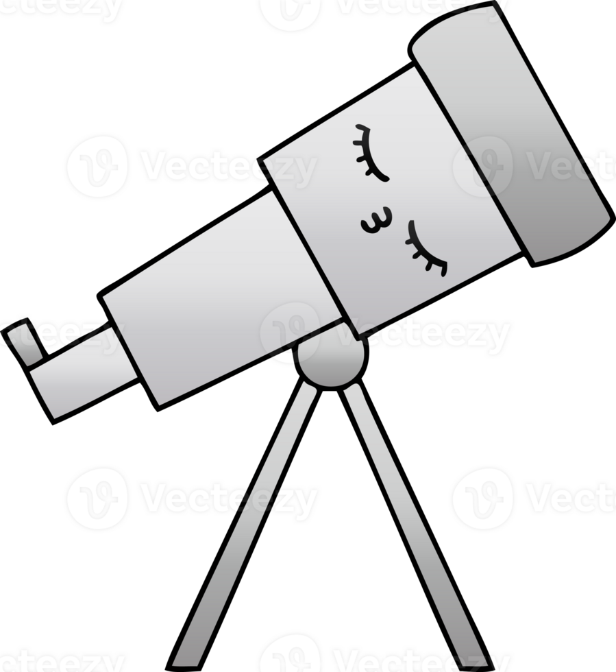 gradient shaded cartoon of a telescope png