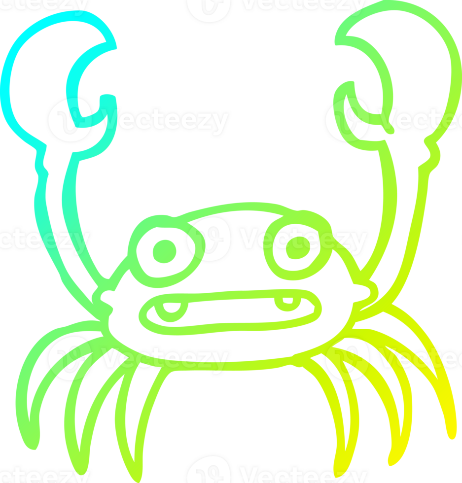 cold gradient line drawing of a cartoon crab png