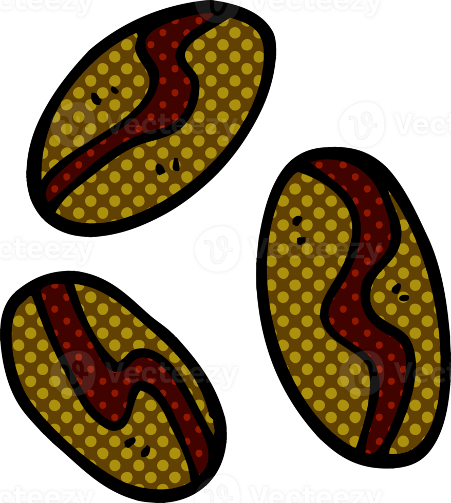 cartoon doodle of coffee beans png