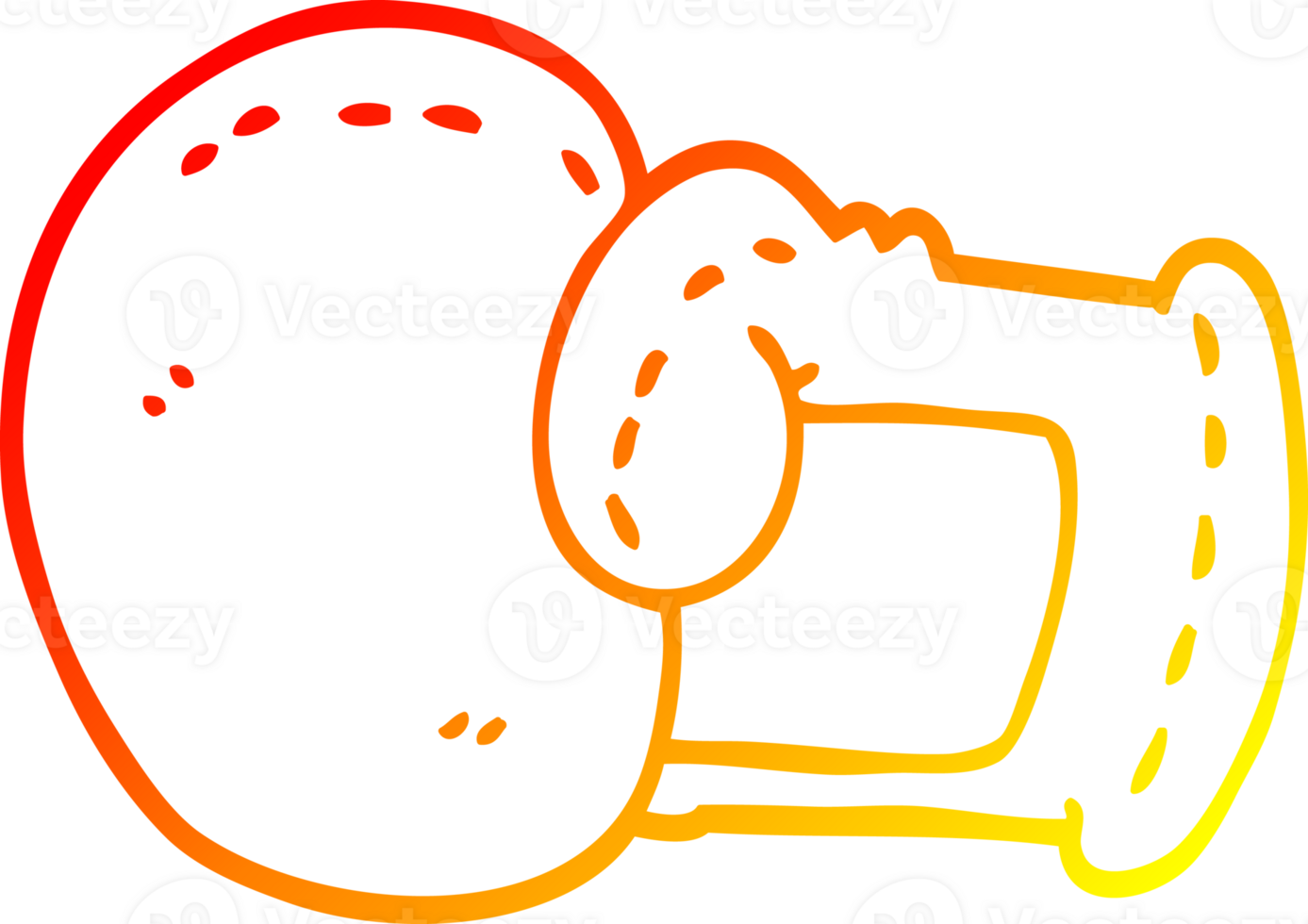 warm gradient line drawing of a cartoon boxing glove png