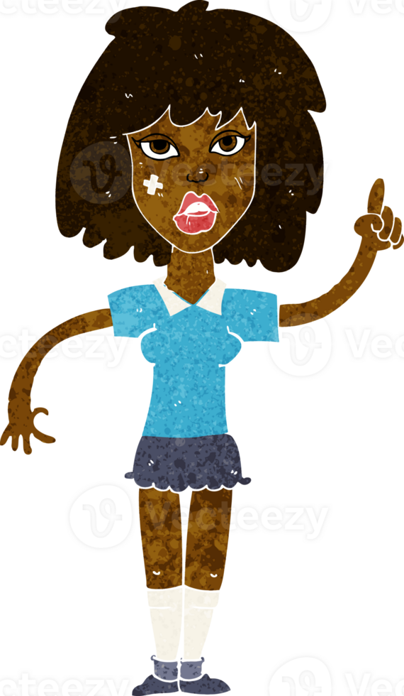 cartoon tough woman with idea png