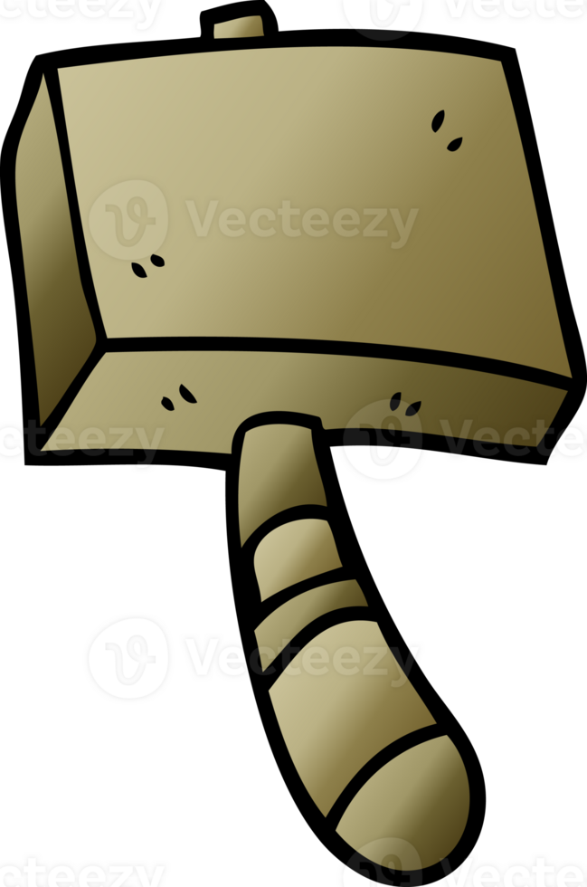cartoon doodle wood hammer png