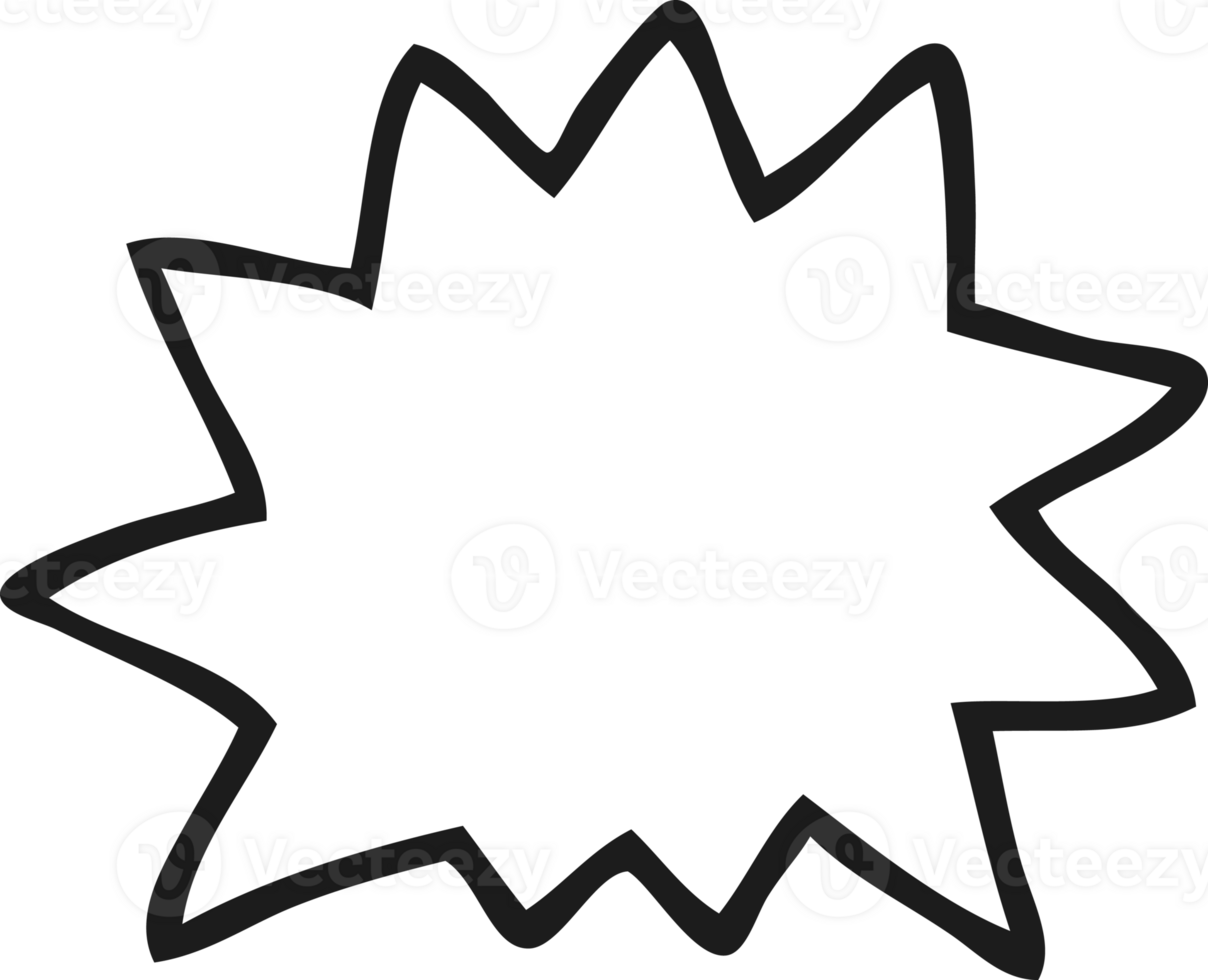 hand drawn black and white cartoon explosion symbol png