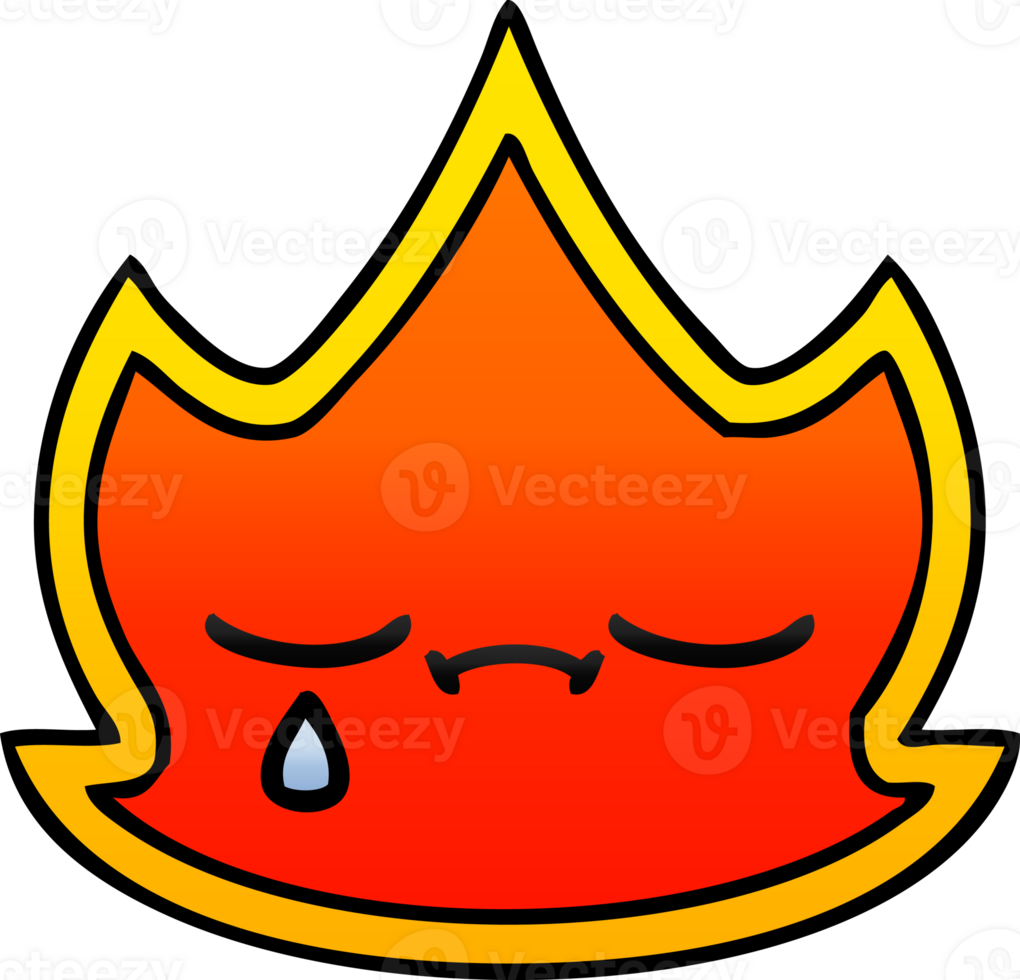 gradient shaded cartoon of a fire png