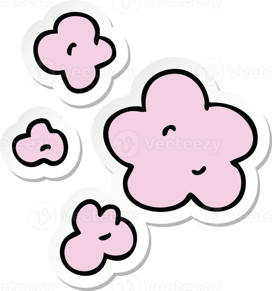 sticker of a quirky hand drawn cartoon clouds png