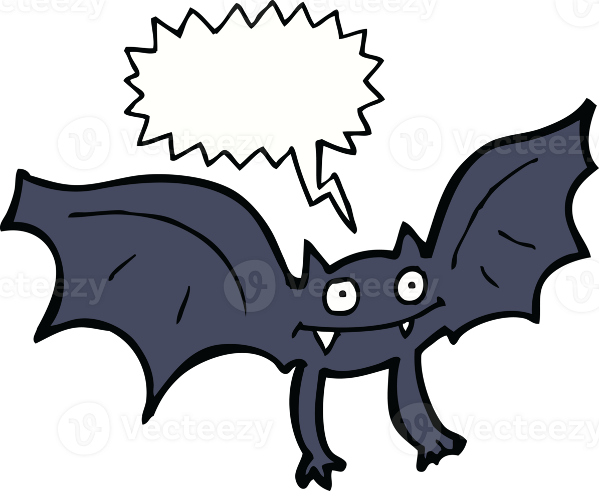 cartoon vampire bat with speech bubble png