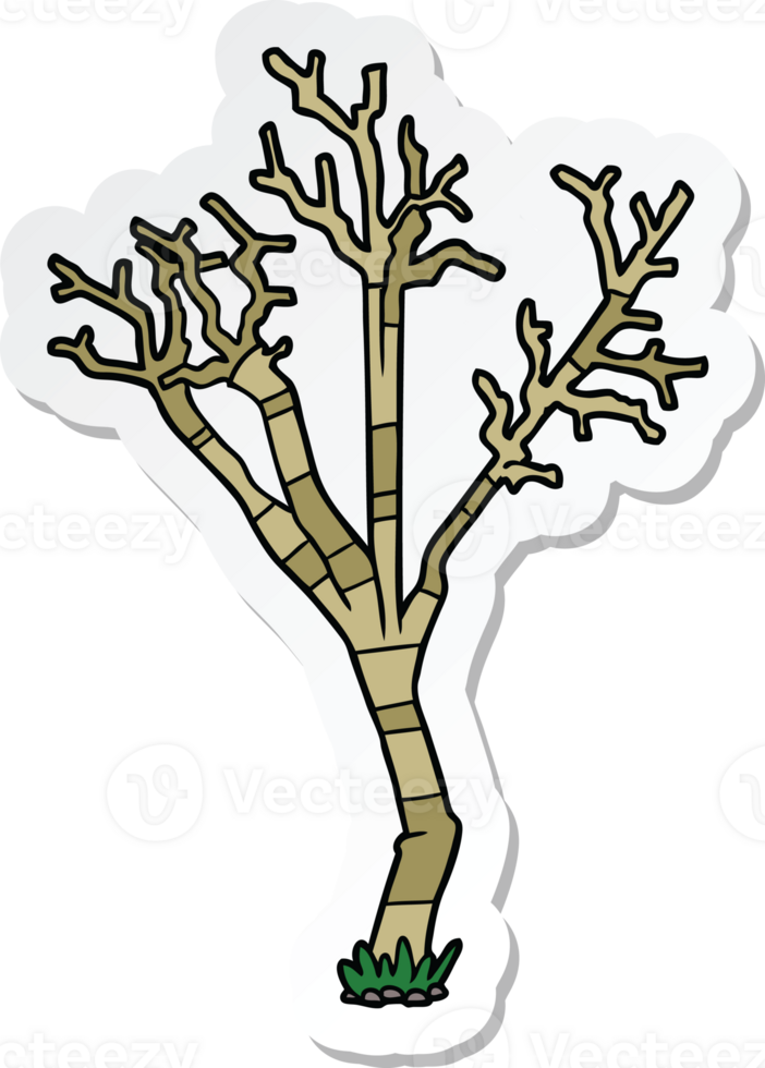 sticker of a cartoon winter tree png