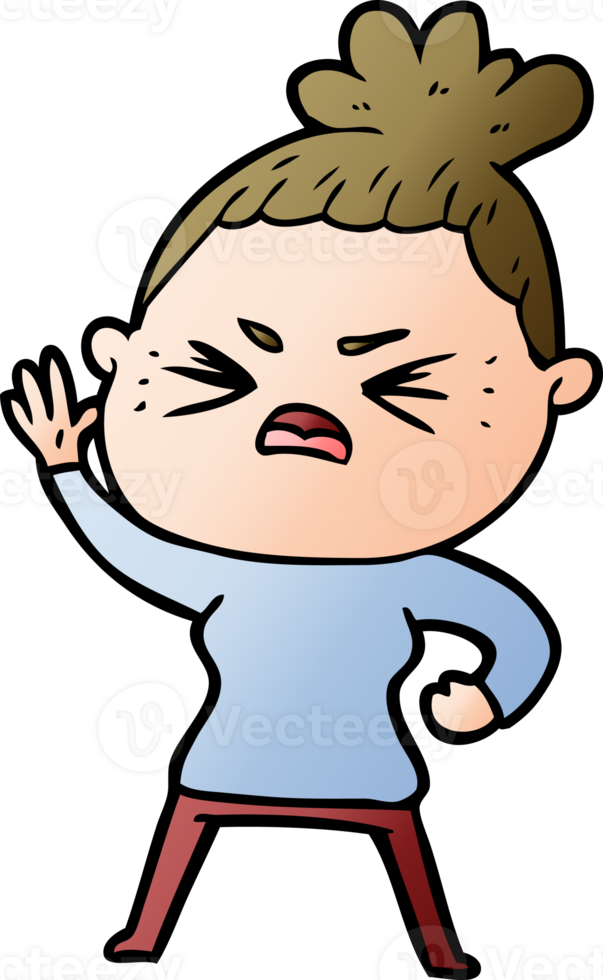cartoon angry woman png