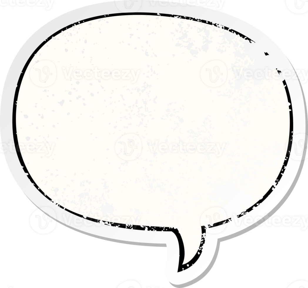 cartoon speech bubble distressed distressed old sticker with speech bubble distressed distressed old sticker png
