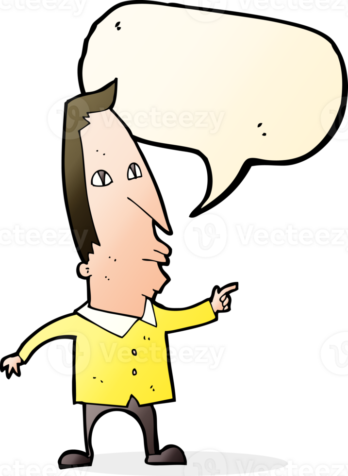 cartoon pointing man with speech bubble png