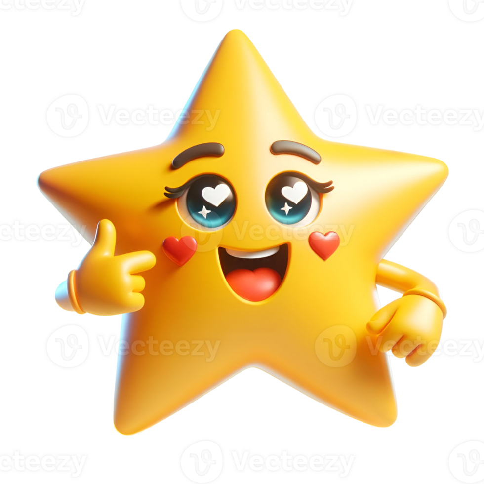 Illustration of love star emoji png