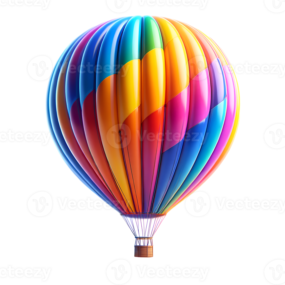 Illustration of colorful flying balloon png