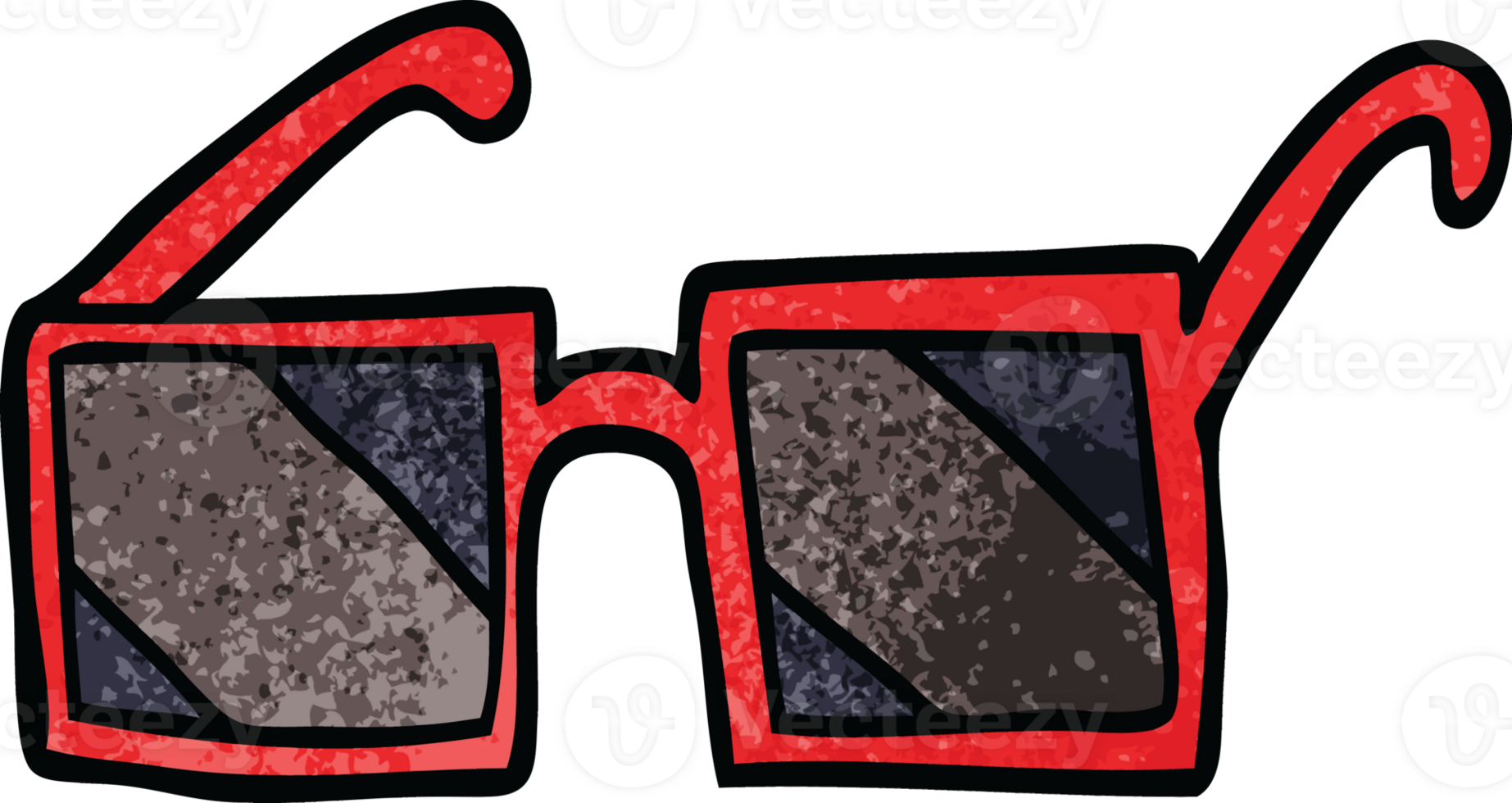 cartoon doodle square sunglasses png