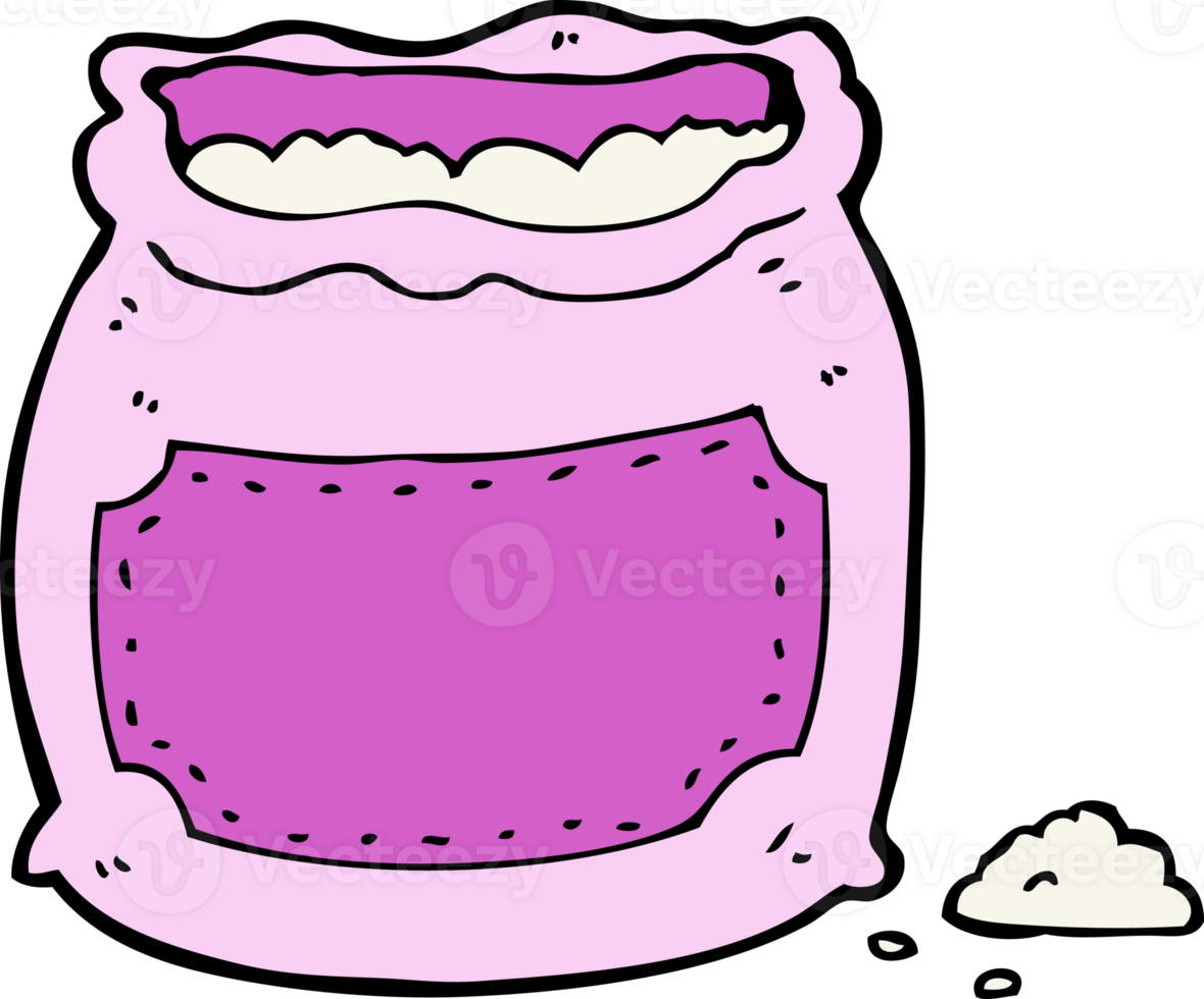 cartoon pink bag of flour png