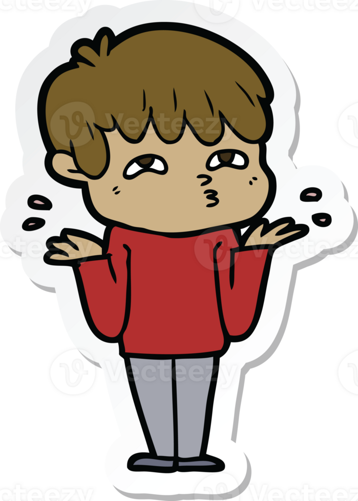 sticker of a cartoon man confused png
