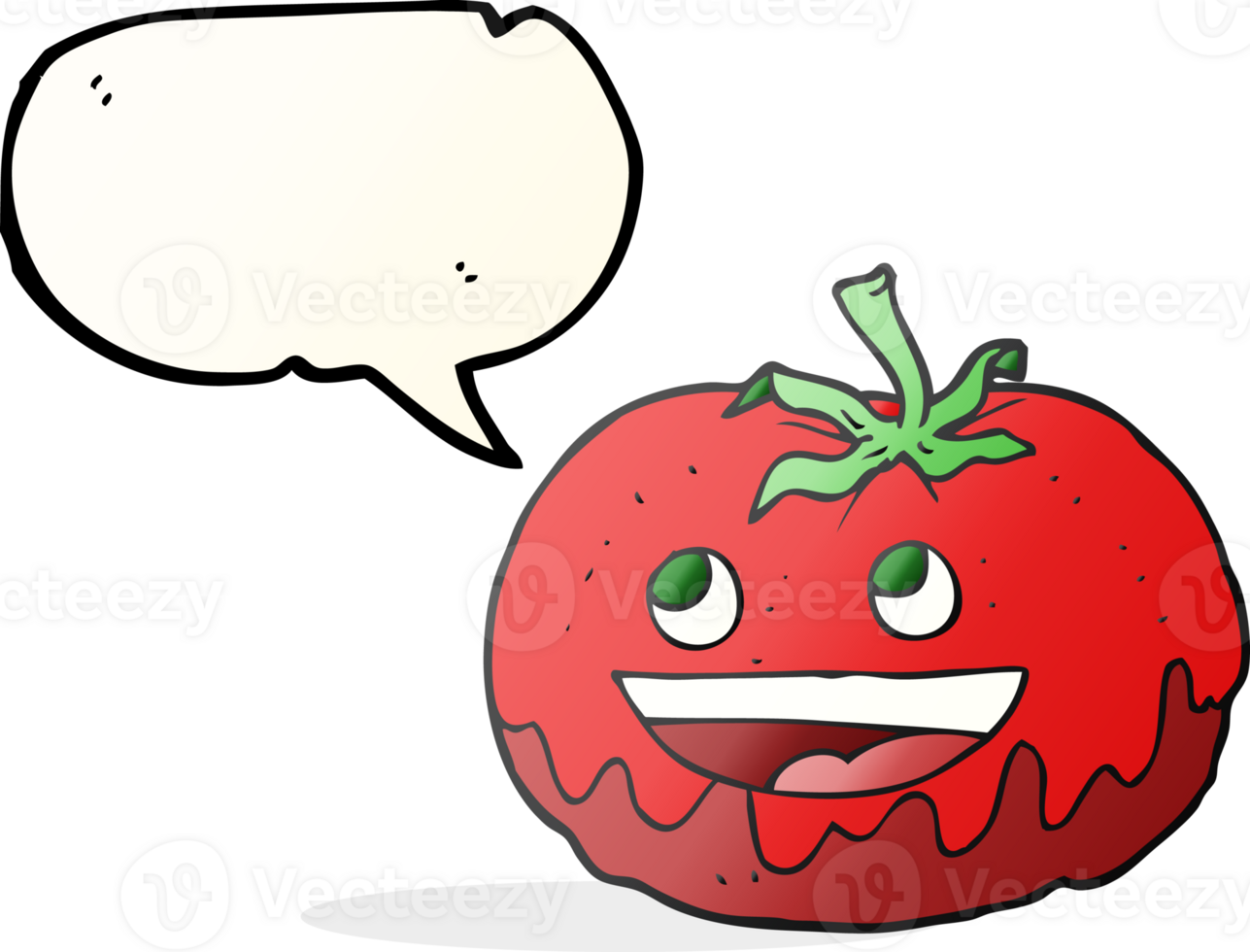 hand drawn speech bubble cartoon tomato png