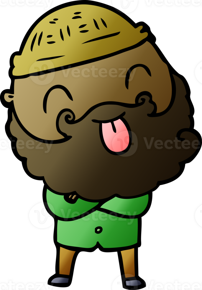 man with beard sticking out tongue png