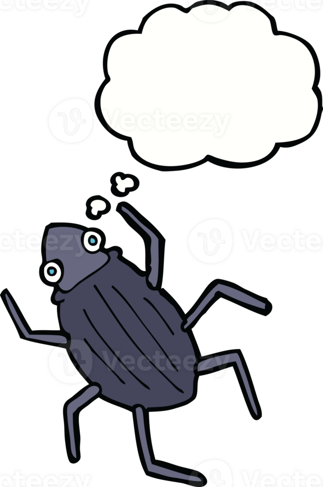 cartoon bug with thought bubble png