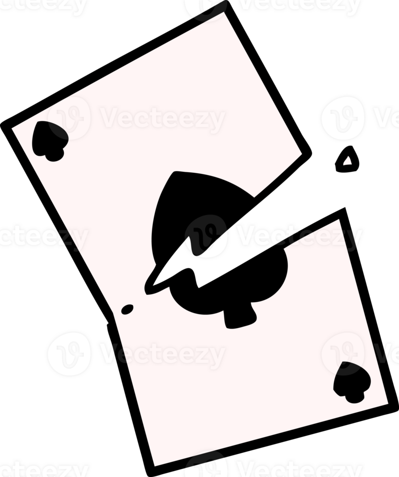 tattoo in traditional style of a torn card png