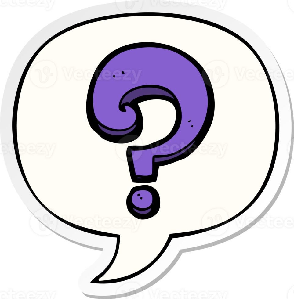 cartoon question mark with speech bubble sticker png