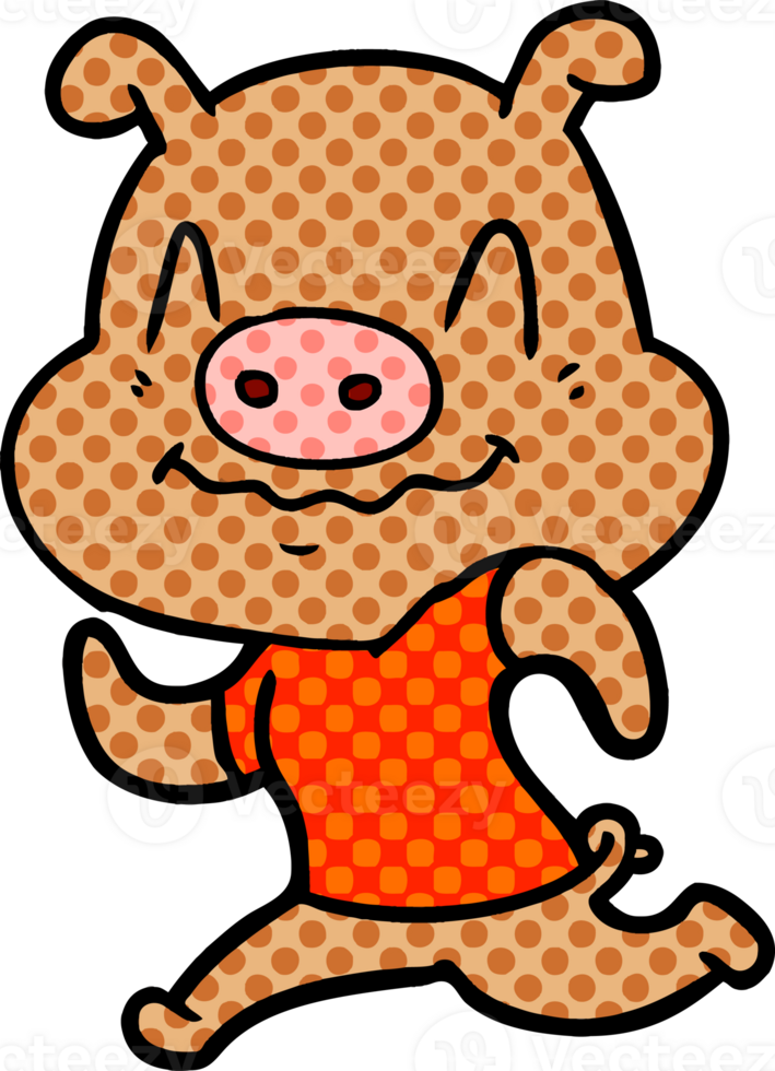nervous cartoon pig png