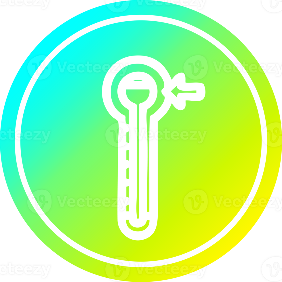 high temperature circular icon with cool gradient finish png