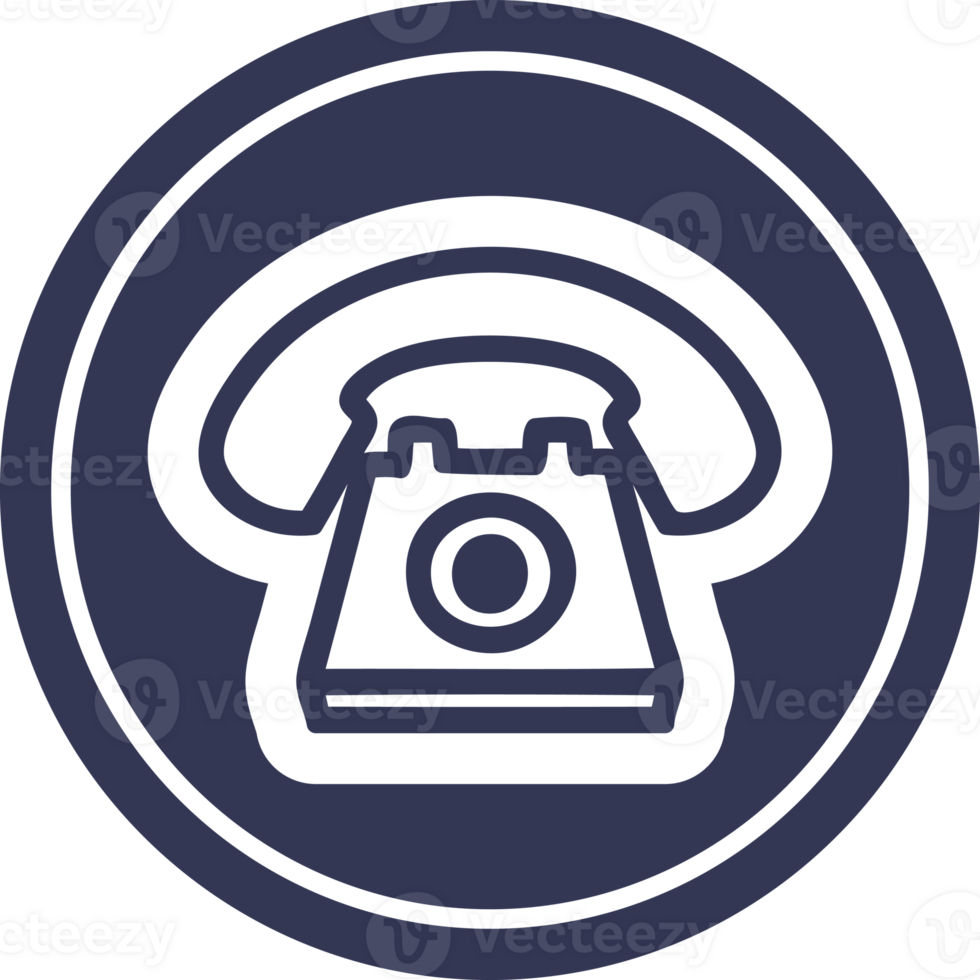 old telephone circular icon symbol png