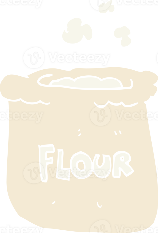 flat color illustration of bag of flour png