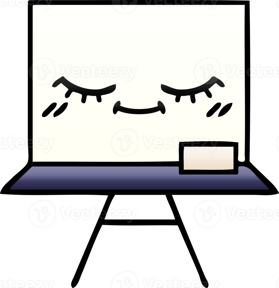 gradient shaded cartoon of a white board png