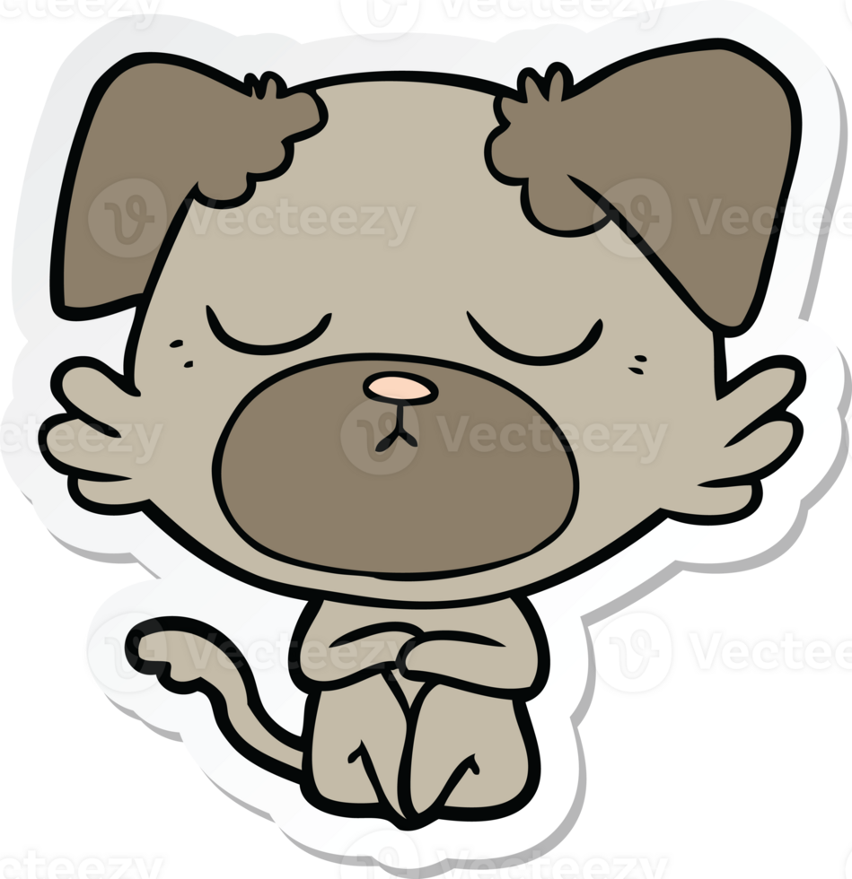 sticker of a cute cartoon dog png